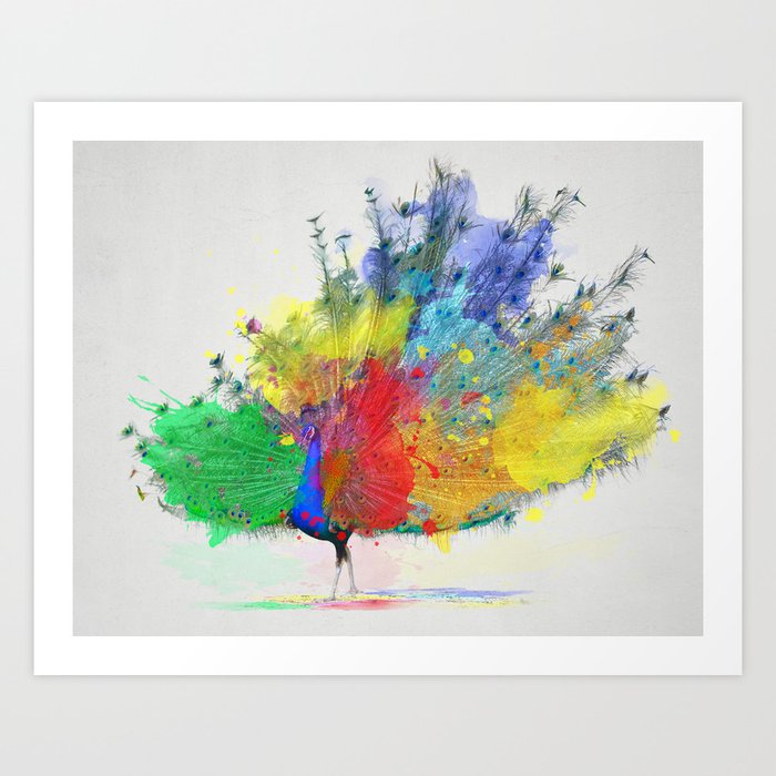 Peacock Colorful Art Print