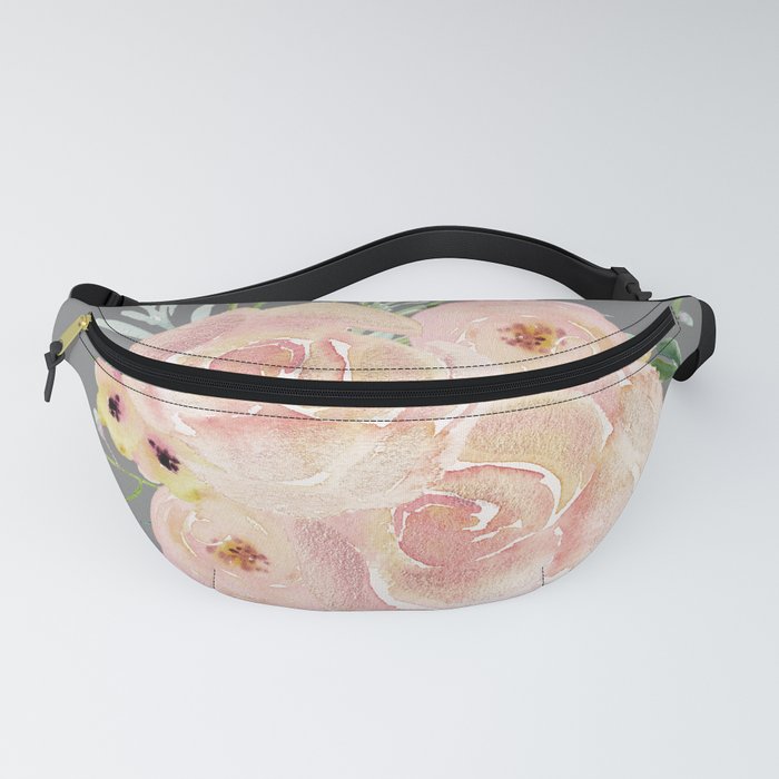 Wild Roses on Dark Gray Fanny Pack by naturemagick | Society6