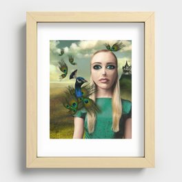 Lady Peacock Recessed Framed Print