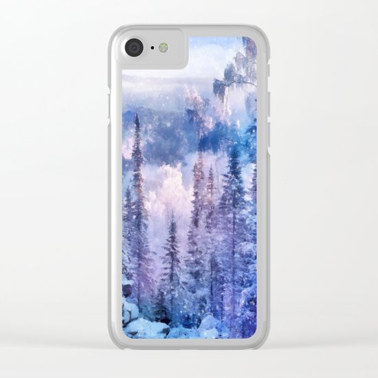 Winter forest in the mountains II Clear iPhone Case