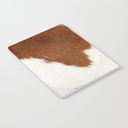 Brown Cowhide, Cow Skin Print Pattern Modern Cowhide Faux Leather Notebook