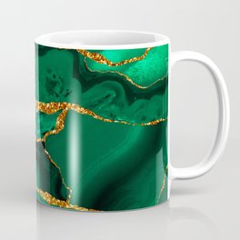 Abstract Green And Gold Emerald Marble Landscape  Coffee Mug