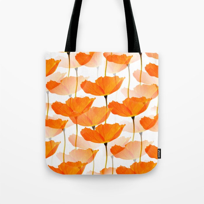 Orange Poppies On A White Background #decor #society6 #buyart Tote Bag