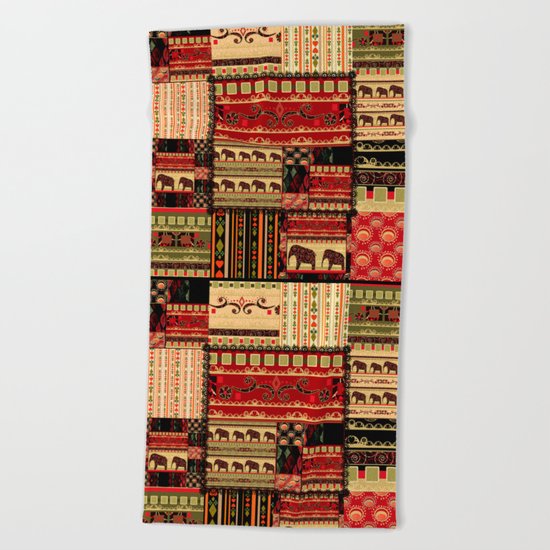 African patchwork. Beach Towel