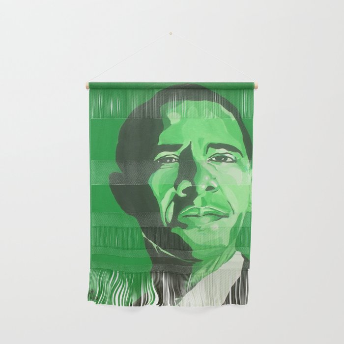 Green Obama Print Wall Hanging