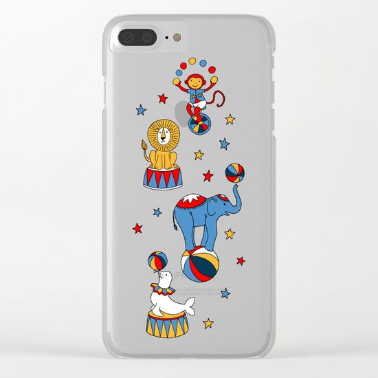 Little Circus Stars on White Clear iPhone Case