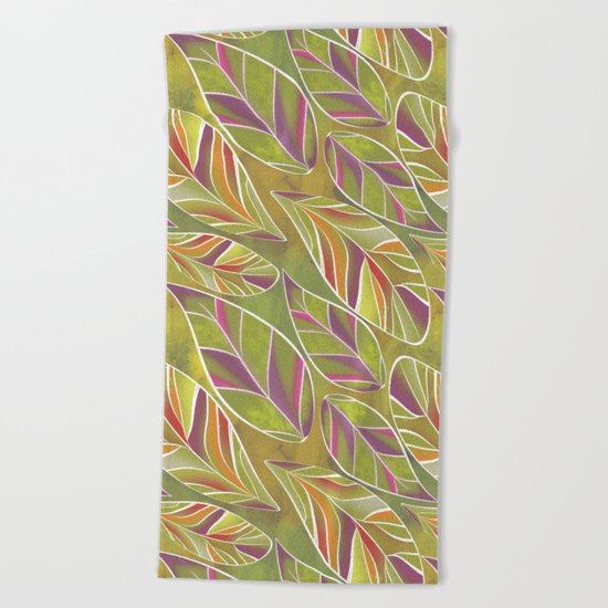 Leaves. Beach Towel