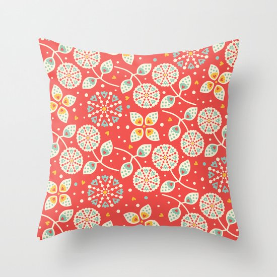 Vintage Flora Throw Pillow