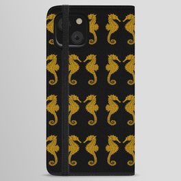 Symmetrical Seahorses Pattern iPhone Wallet Case