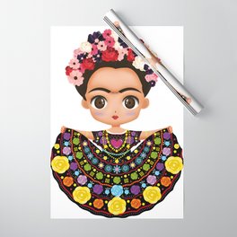 Frida Mexican cartoon Wrapping Paper