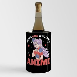 Just A Girl Who Loves Anime Manga Drawing Heart Wine Chiller