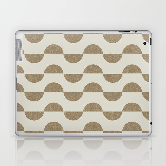 Calming minimalistic textured semi-circle geometric pattern - tan Laptop & iPad Skin