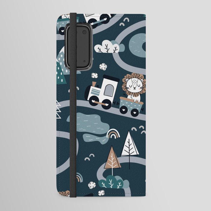 Cute Animals on Train Android Wallet Case