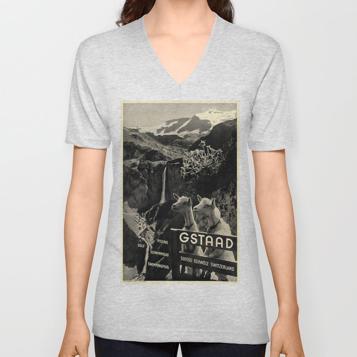 Vintage poster - Switzerland V Neck T Shirt