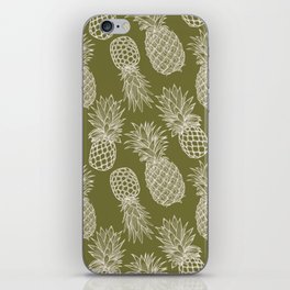 Fresh Pineapples Olive & White iPhone Skin