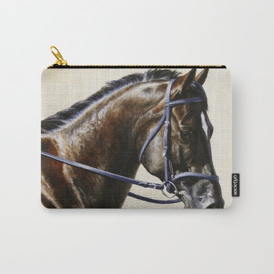 Dark Bay Dressage Horse Portrait Carry-All Pouch