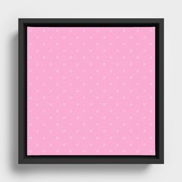 Pink And White small square pattern Framed Canvas