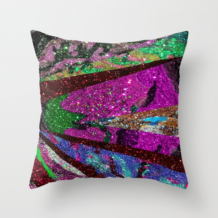 Peacock Mermaid Lavender Abstract Geometric Throw Pillow