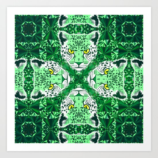 Emerald Leopard Art Print