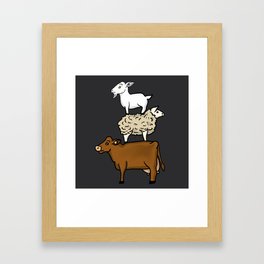 Goat, Sheep, Cow, Oh My! Framed Art Print