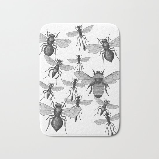 Bees and wasp Flying Bath Mat