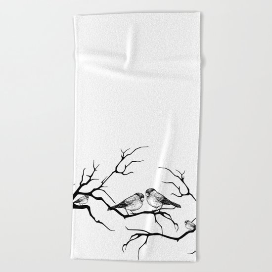 Family birds Beach Towel