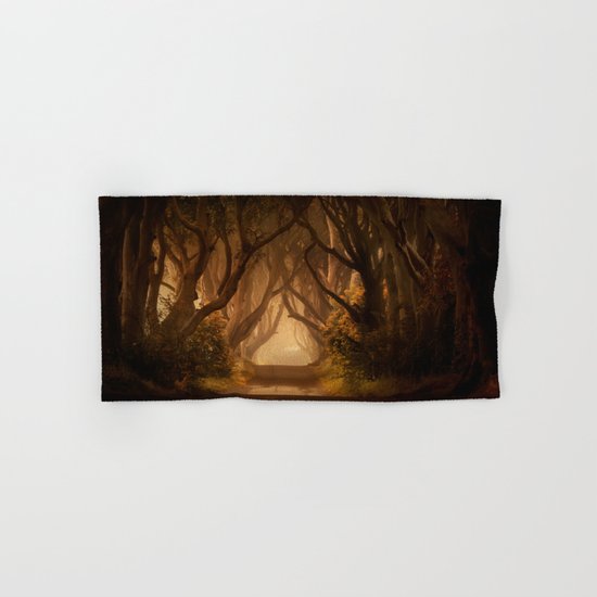 Sunny morning at Dark Hedges Hand & Bath Towel