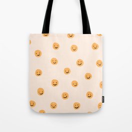 Yellow Smiley Face Pattern Tote Bag