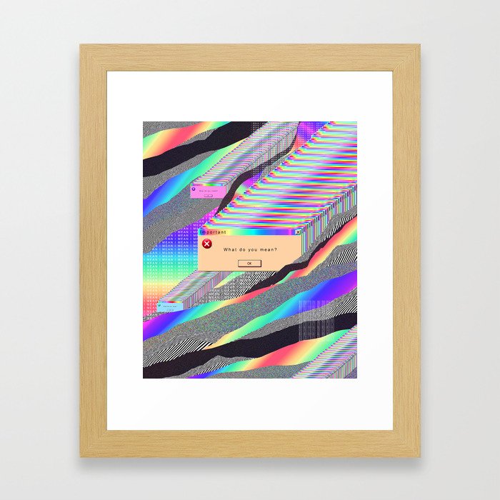 Error Tab Vaporwave Framed Art Print