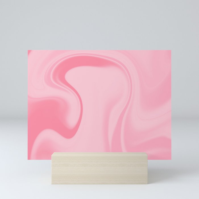 Pink Liquid Swirl Abstract Mini Art Print