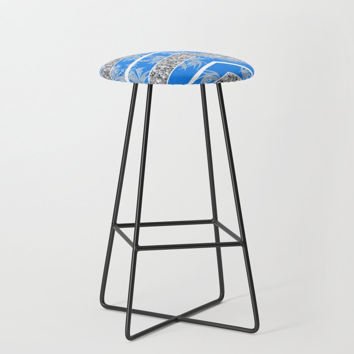 Blue And Silver Baroque Inspired, Baroque Bar Stools