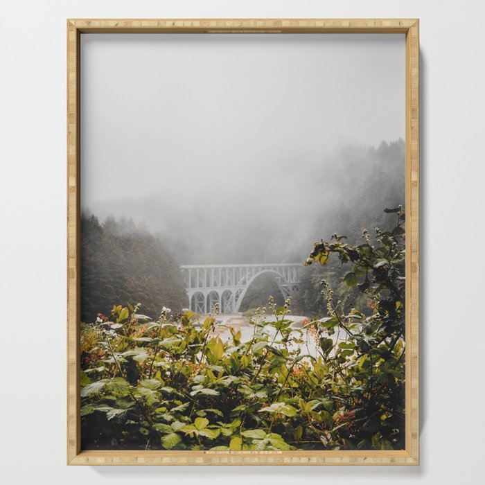 Oregon Coast Bridge and Fog | Landscape Photography | PNW Serving Tray