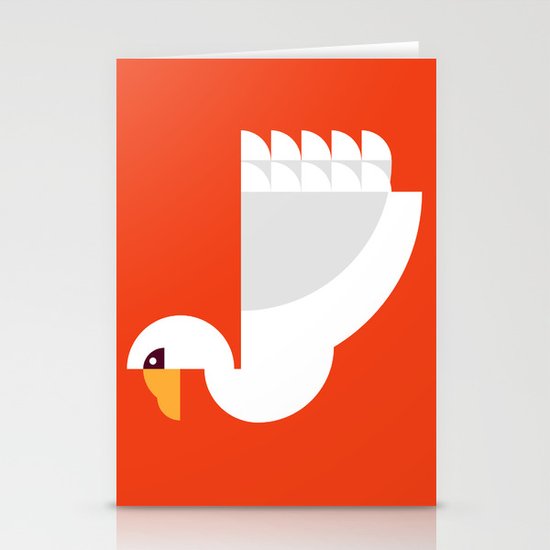Geometric swan Stationery Cards