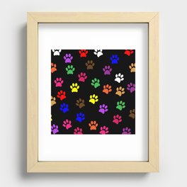 Colorful Paw Prints Recessed Framed Print