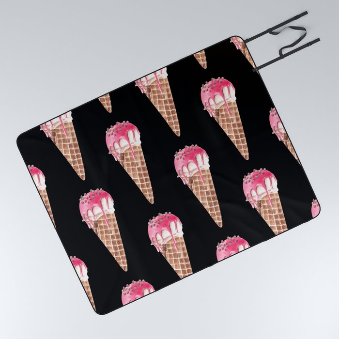 Cute Ice cream Pattern Picnic Blanket by Juman Society6
