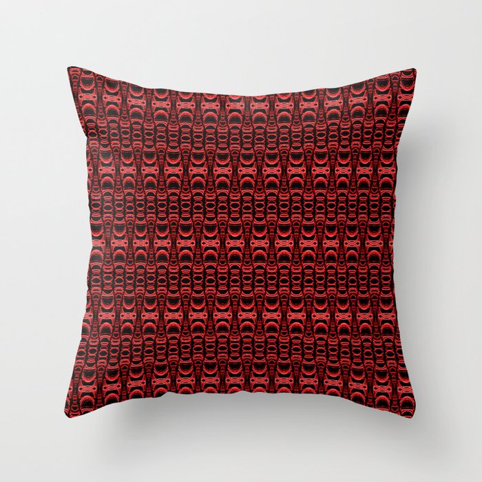 Dividers 07 in Red over Black Throw Pillow