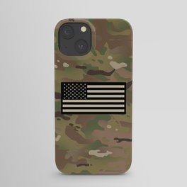 U.S. Flag: Woodland Camouflage iPhone Case