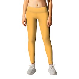 Mid-tone Orange-Yellow Solid Color Pairs Pantone Banana 13-0947 TCX - Shades of Orange Hues Leggings