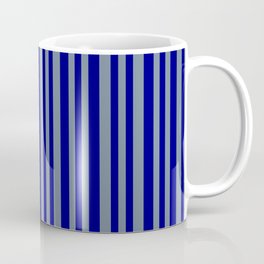 [ Thumbnail: Light Slate Gray and Blue Colored Lines/Stripes Pattern Coffee Mug ]