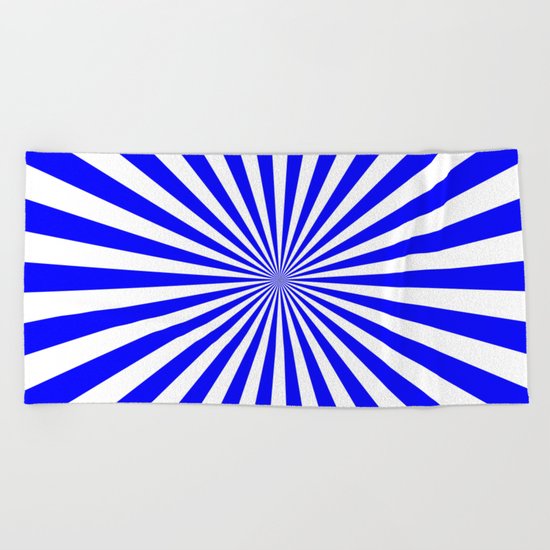 Starburst (Blue/White) Beach Towel