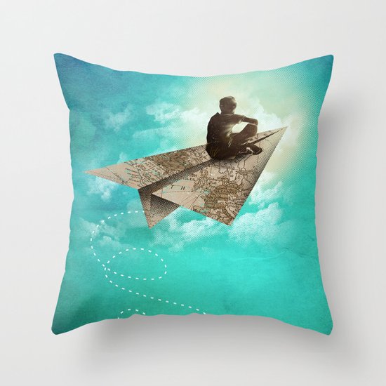 Paper Aeroplane Throw Pillow