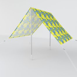 Mid-Century Modern Yuzu Fruit Lemon Yellow On Blue Sun Shade