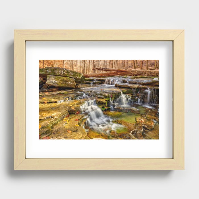 Gentle Cascades Along Leatherwood Creek - Northwest Arkansas Recessed Framed Print