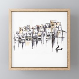 Naxos Houses Framed Mini Art Print