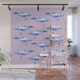 Orca SeaWorld Pink Blue whales  Wall Mural