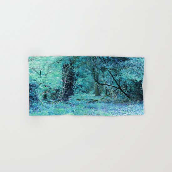 Aqua Teal Tree Landscape Hand & Bath Towel