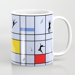 Dancing like Piet Mondrian - Composition with Red, Yellow, and Blue on the light blue background Mug