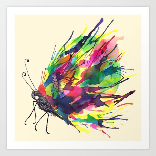 From a Black cocoon Art Print