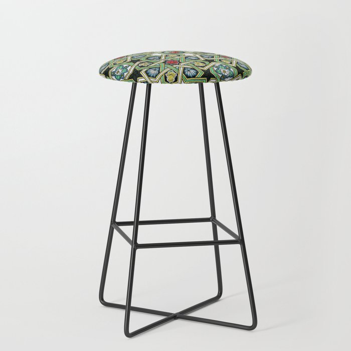 8-fold Rosettes with Flowers Bar Stool