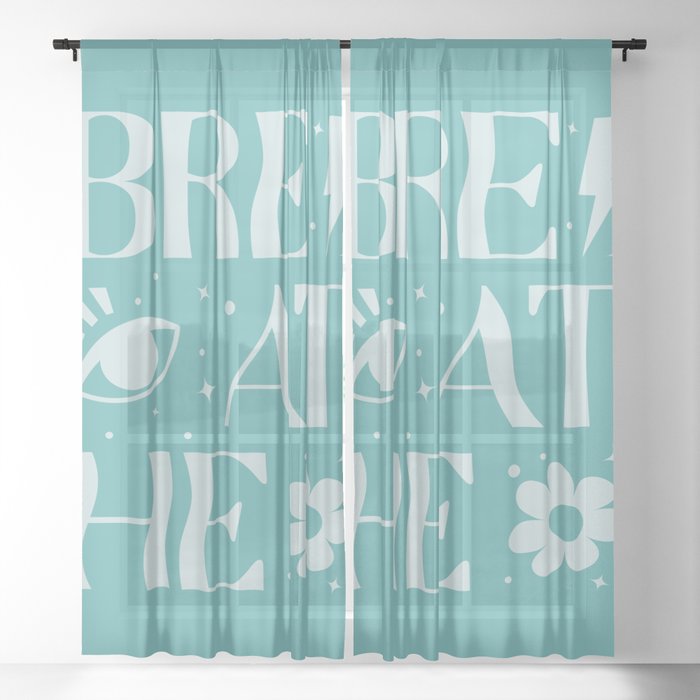 Breathe blue Sheer Curtain